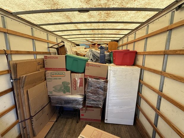 Furniture and cartons prepared for transport